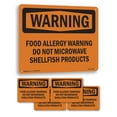 thumbnail image 1 of Food Allergy Warning Do Not Microwave Shellfish OSHA WARNING Rigid Plastic Sign 14 Inch x 10 Inch - 5 Pack, 1 of 8