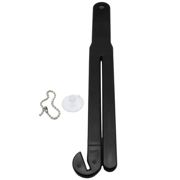 Food Bag Pouch Cutter and Opener - Stainless Steel Seam Squeezer with Hang Chain for Kitchen Use - Black