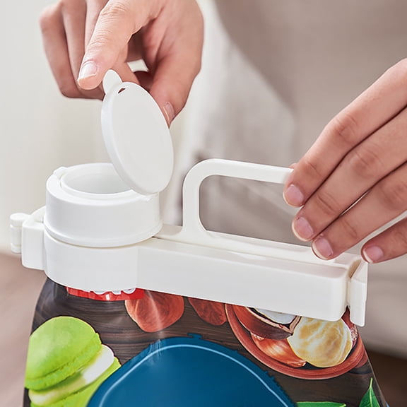 Food Bag Sealing Clip With Pour Spout Kitchen Storage Bag Clip For Cereal Snacks Coffee Reusable Plastic Food Saver Clamp 6.7x2.0 Inches