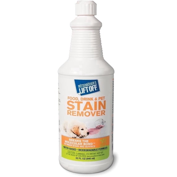 Lift Off 40503 Food, Drink, and Pet Stain Remover Eliminates Tough Stains from Multiple Surfaces, Excellent as a Pre-Wash Laundry Treatment, Water-Based, 32 Fl Oz, Pack of 1