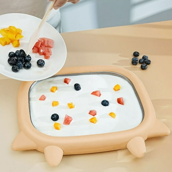 Food Blender,2026 New Instant Ice Maker Kit, Mini Portable Stir Frying Ice Machine with Non-Stick Stainless Steel Plate & 4 Scrapers, Ice Cream Maker for Frozen Yogurt & Sorbet, DIY Dessert Kit