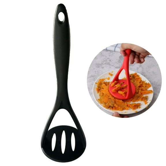 Kitchen Blender Small Potato Masher Silicone Manual Masher Kitchen Masher Non Scratch Nonstick Potato Pumpkin Kitchen Tools For Root Vegetables Fruits Baby Food,Black Kitchen Food Blender