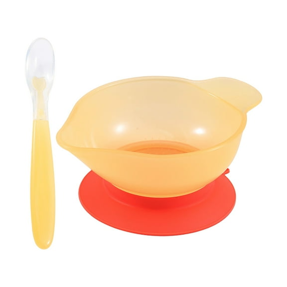 Food Bowl Flatware Dinnerware Elderly Bowl, Ongmies Food Bowl Flatware Dinnerware Elderly Bowl Non Slip Plate Dish Bowls for Disabled Bowl Bowl Small Suction Bowls Feeding Bowls, Yellow
