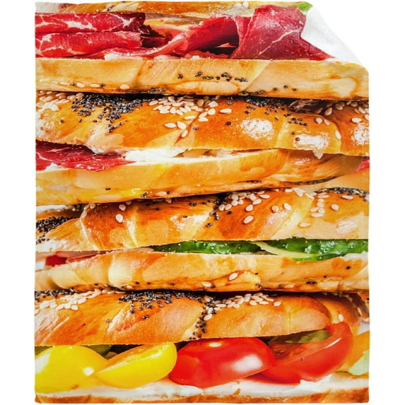 Food Bread Blanket Cozy Soft Lightweight Flannel Throw Blanket for Bed Sofa Travel All Season 80"x60"