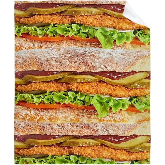 Food Cheeseburger Blanket Cozy Soft Lightweight Flannel Throw Blanket for Bed Sofa Travel All Season Pets 40"x30"