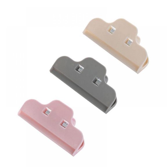 Food Clips - Chip Bag Clips Set of 3, 4 Inches Wide Chip Clips, Large Bag Clips for Food Storage with Air Tight Seal Grip for Bread Bags, Snack Bags and Food Bags