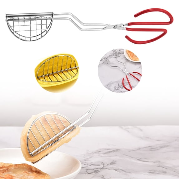 Food Clips,Tortilla Fryer Tongs Plated Tongs With Rubber Handle Kitchen Tools Ideal For Kitchen