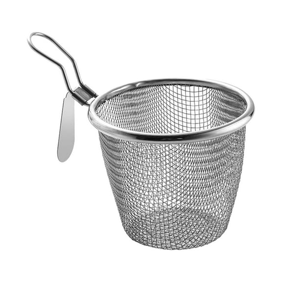 Food Colander with Handle ,Hot Pot Colander ,Pasta Boil Basket ,Fry Basket ,Noodle Strainer for Noodles ,Cooking ,Camping ,Dumplings Pasta