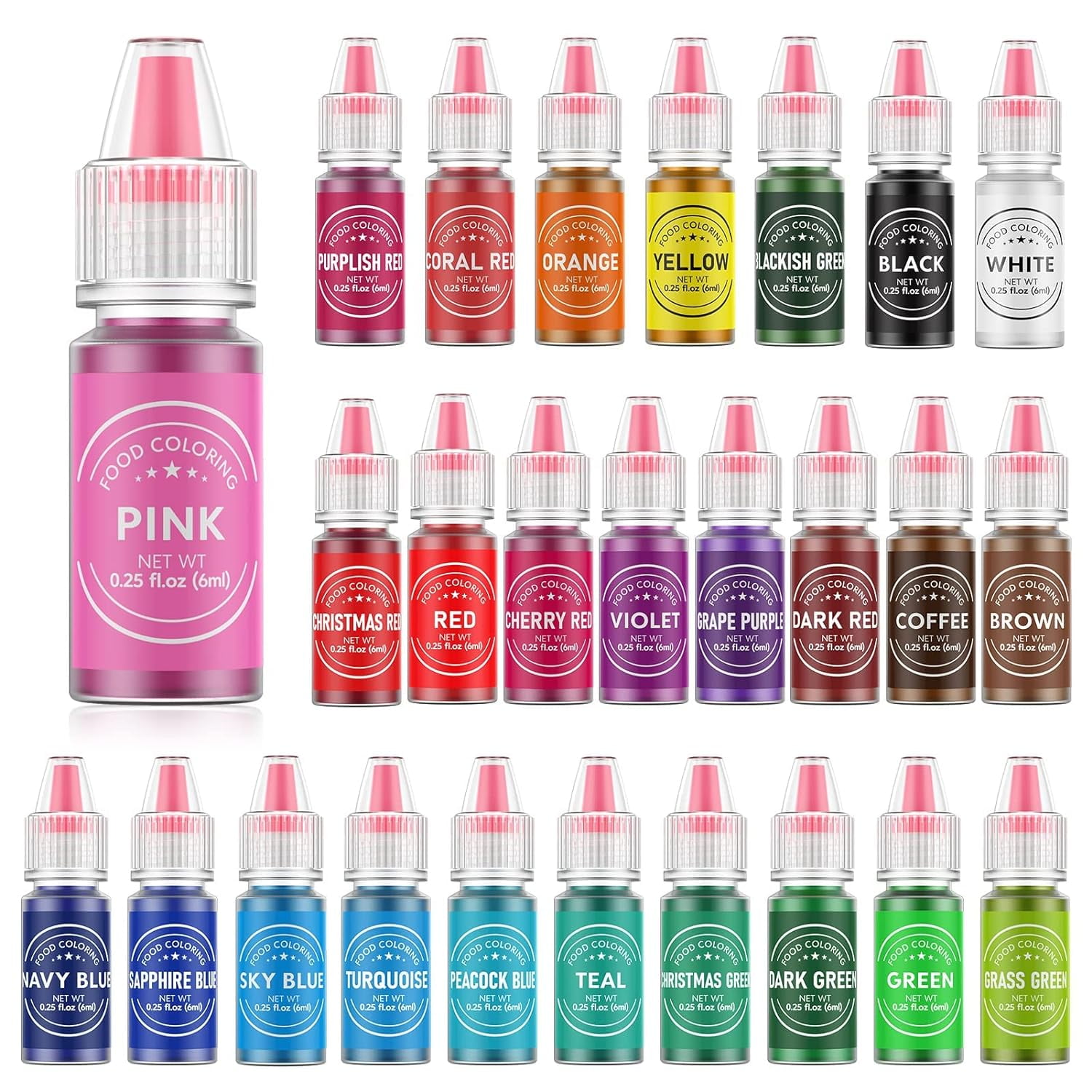 Food Coloring for Baking - 26 Vibrant Cake Coloring Liquid Set for