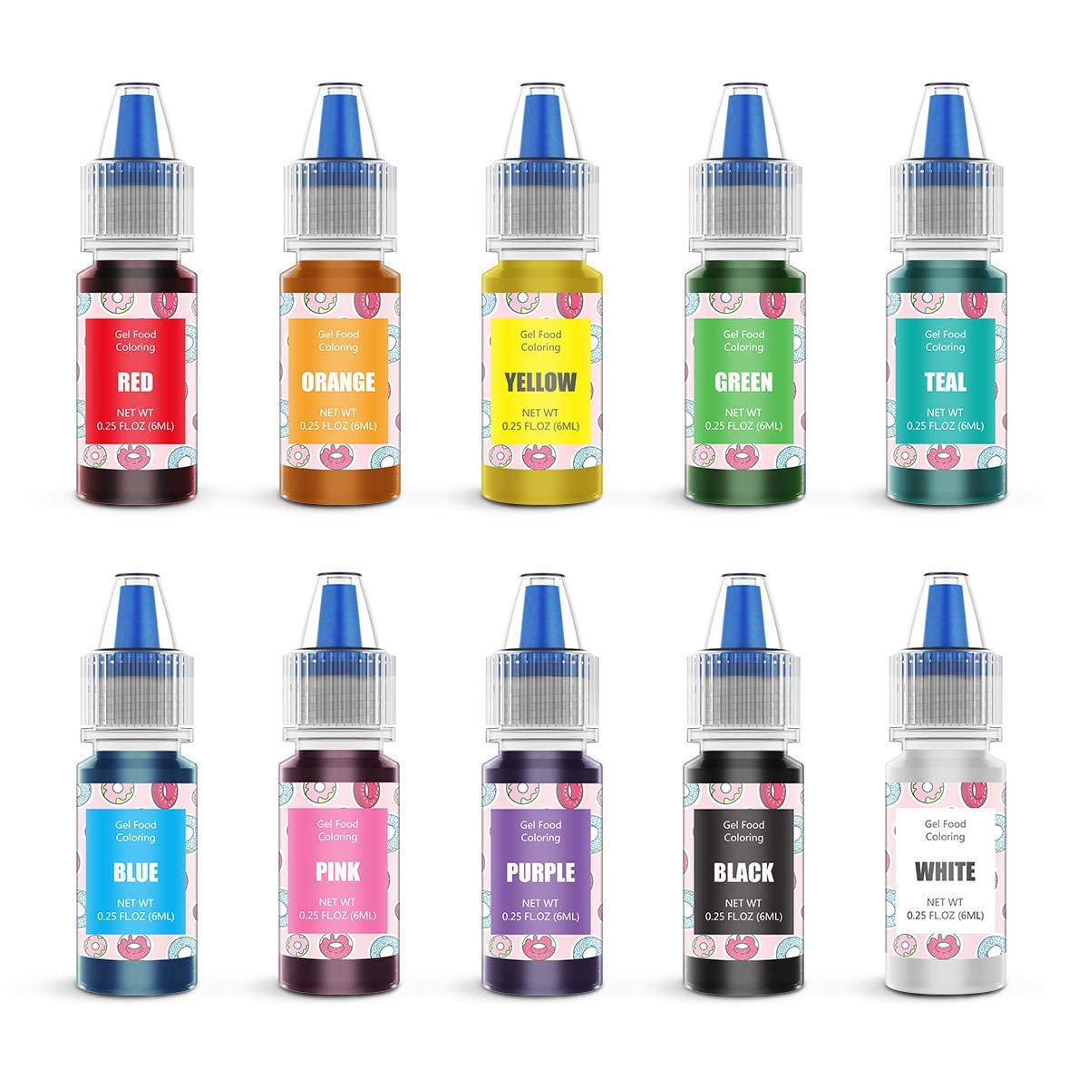 Food Coloring Gel SCH4Cake Decorating Set - Jelife 10 Gel Based Edible Food Color Easter Egg Dye Kit Concentrated Neon Icing for Kids Baking Macaron Frosting Fondant Cookie (6ml/Bottles)