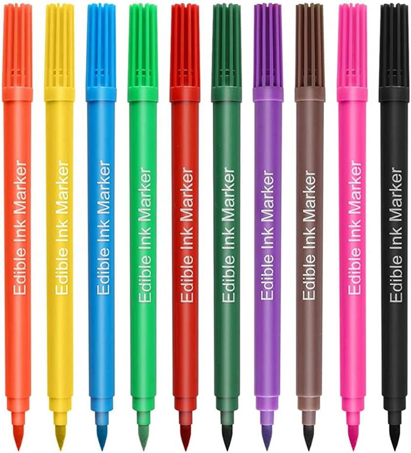 Food Coloring Marker 10 Pcs Fondant Cookie Cake Marshmallows Baking Edible Pens