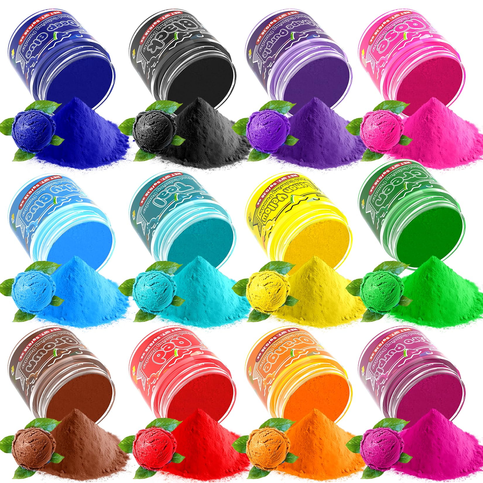 Food Coloring Powder - BDF32 12 Vibrant Colors Powered Food Coloring ...