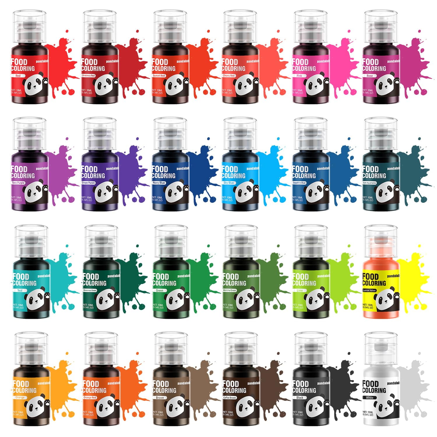 Food Coloring - TWE5 24 Colors Liquid Vibrant Edible Food Dye for Baking, Beverages, Easter Eggs ...