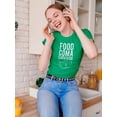 thumbnail image 1 of Food Coma Survivor Turkey Women Kelly Green T-Shirt, Female XX-Large, 1 of 4