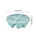 thumbnail image 1 of Food Container Green Heart Shaped Snack Box with Lid Four Sections Stackable Bento Box for Fruits Candy Lunch Storage, 1 of 6