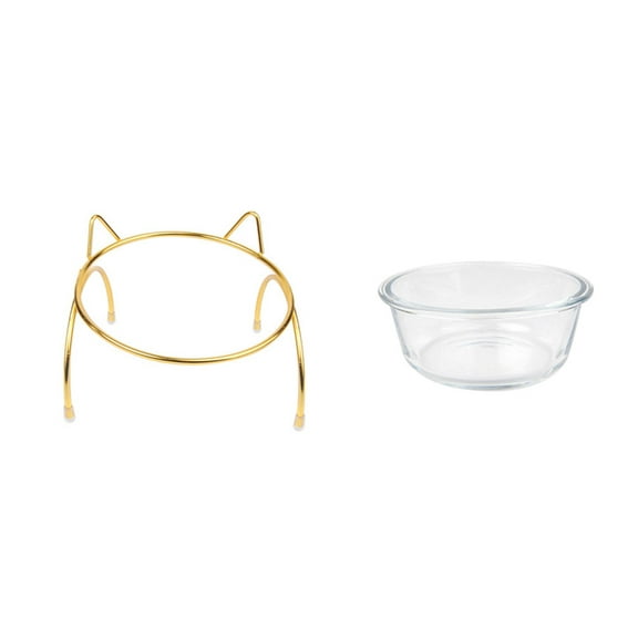 Food Containers Glass Tall Cat Bowl Small Animal Water Feeder Kitten Puppy Dog Bowls Pet Dispenser Tilted