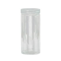 Food Containers,Plastic Jars with Lids,Cylinder Grain Storage Tank,Clear Plastic Jar,Transparent Storage Box,Food Storage Container,Sealing Food Preservation Plastic Pot(Clear XL 6*2.6in)