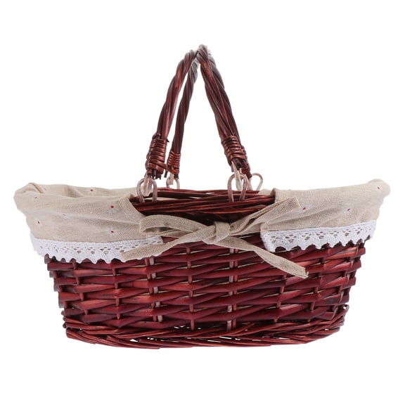 FELTECHELECTR Handcrafted Wicker Gathering Basket Storage Holder for Women, 1 Set - and Stylish Organizer