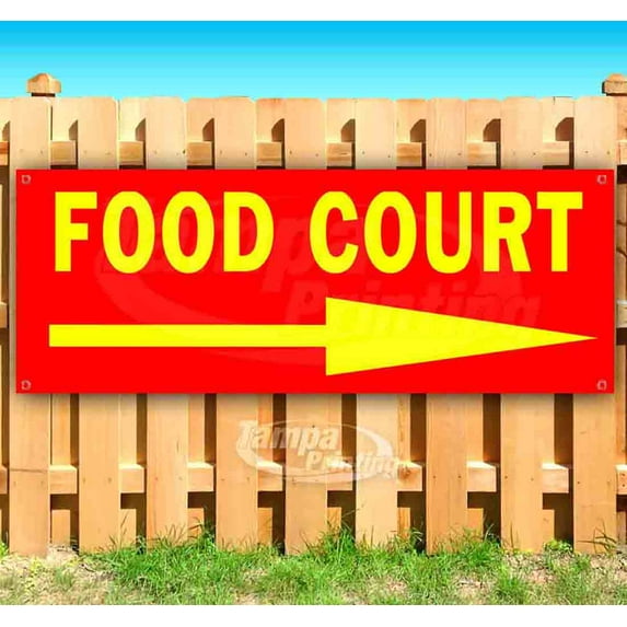 Food Court 13 oz Vinyl Banner With Metal Grommets