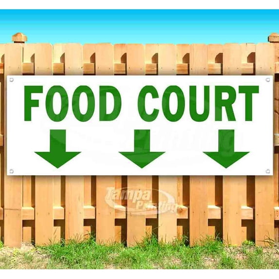 Food Court 13 oz Vinyl Banner With Metal Grommets