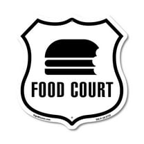 Food Court (2 Pack) 12 inch X 12 inch Shield-Shaped Rust-Free Aluminum Metal Signs Weather Resistant Made in the USA