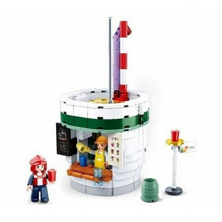 Food Court Beverage House Building Brick Kit, 283 Piece