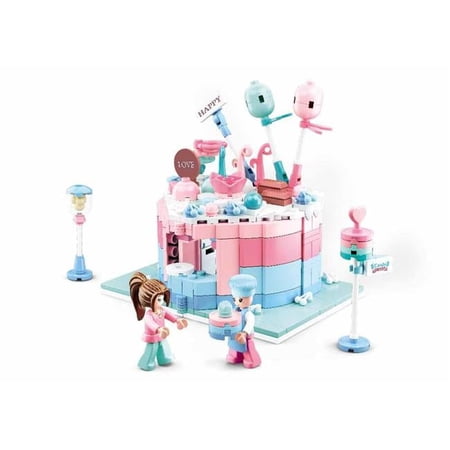 Food Court Candy House Building Brick Kit, 324 Piece