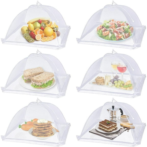 Food Cover Mesh Food Tent, 17"x17", Nylon Covers, Pop-Up Umbrella Screen Tents, Collapsible and Reusable Patio Bug Net for BBQ, Picnics, Parties, Camping, Outdoor - 6 Colors
