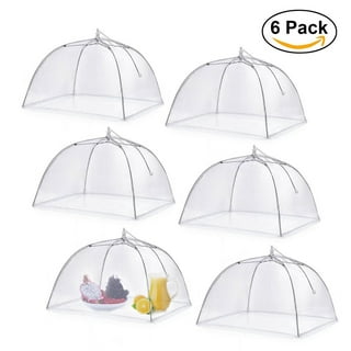 Simply Genius 2pk Pop-up 47x26 Jumbo Outdoor White Mesh Food Tent Covers  for Plates Meals
