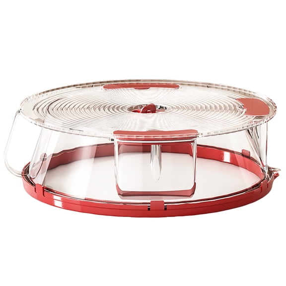 Food Cover, Thermal Insulation Dust Mosquito Proof with Water Seal Ring for Kitchen Dining Table Mesh Tent Umbrella Protector Dish Keeper Freshness Accessory Tool High 10.24in Red
