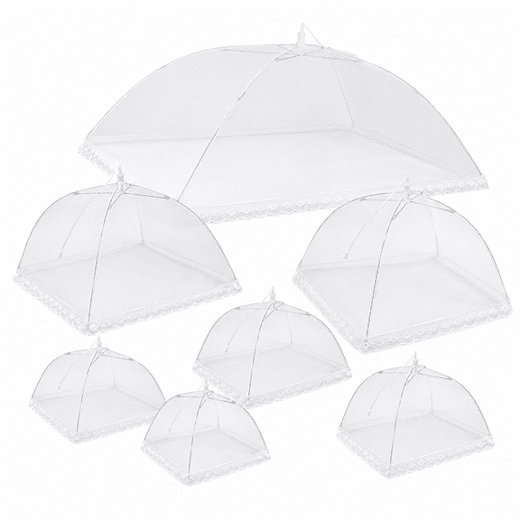 Food Covers for Outside Pop-up Food Tents Mesh to Keep Bugs away Reusable Collapsible Food Nets for Picnic Party BBQ Fruit 7 Pack Various Size