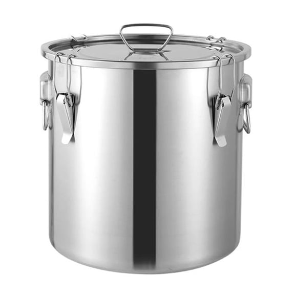 Food Crocks,Stainless Steel Grain Food Storage Containers, Metal Bucket Sturdy Locking Clamp for Rice Flour Grain Coffee Bean