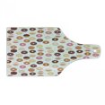 thumbnail image 1 of Food Cutting Board, Donuts and Little Hearts Pattern Colorful Yummy Delicious Desserts Print, Decorative Tempered Glass Cutting and Serving Board, Wine Bottle Shape, Pink Brown, by Ambesonne, 1 of 1
