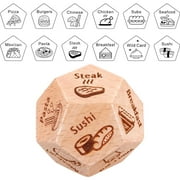 Food Decision Dice Gift Wooden Multi Sided Dice Game Board Game for Home Patio Garden Men Women Gift