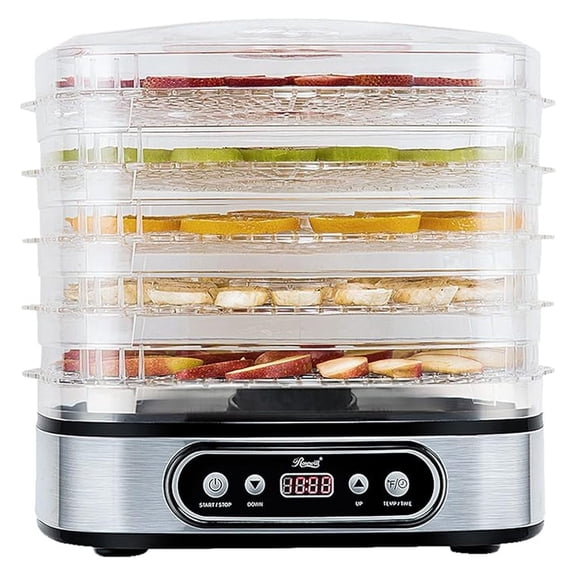 Food Dehydrator, 5 Tray Electric Preserver - Adjustable Timer & Temp Control for Jerky, Fruits, Veggies, Meat, Dog Treats - 360° Hot Air Circulation