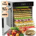 thumbnail image 1 of Food Dehydrator Machine 12 larger Stackable Stainless Steel Trays Jerky Dryer, 1 of 7