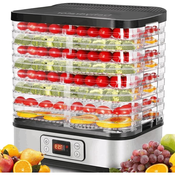 Food Dehydrator Machine, 400W 8 Trays Dehydrators for Food and Jerky with 72H Timer and 95-158℉ Temperature Control, BPA Free, Fruit Dehydrator for Fruit, Herbs, Meat, Veggies and Dog Treats,