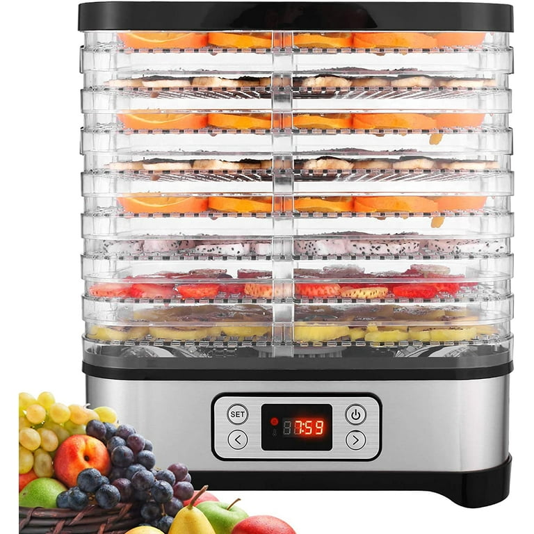 Food Dehydrator Machine, Fruit Dehydrators with 8-Trays, Digital Timer and  Temperature Control(95ºF-158ºF) for Food, Jerky, Meat, Fruit, Herbs and