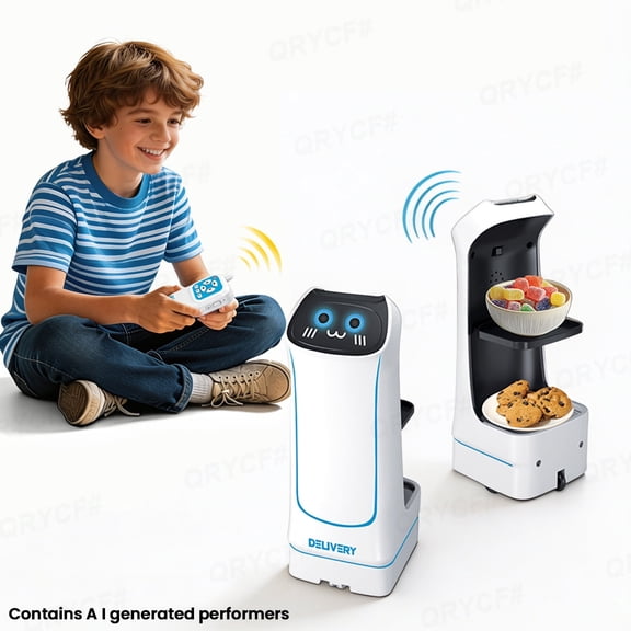 RC Delivery Robot for Kids Interactive Transport Toys with Lights Sound for Ages 3-12 & Adults Christmas Birthday Gifts