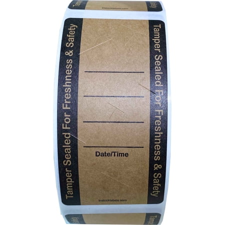 Food Delivery Tamper Evident Kraft Label Stickers | 2 x 4" inches Wide - 500 Pack | InStockLabels.com