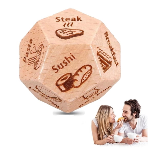 Food Dice12 Side Dice for Couples Gift Ideas Food Decision, Date Night Food Decider for Boyfriend Girlfriend Husband Wife Funny Gifts for Men Women Elephant Gifts for Adults