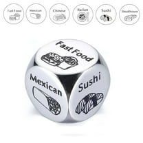 Food Dice Game Food Decision Dice for Couple Santa Swap Gift Exchange Dice Gifts for Girlfriend Boyfriend Anniversary Steel Gifts Wife Husband White Elephant Christmas Stocking Stuffer Valentine