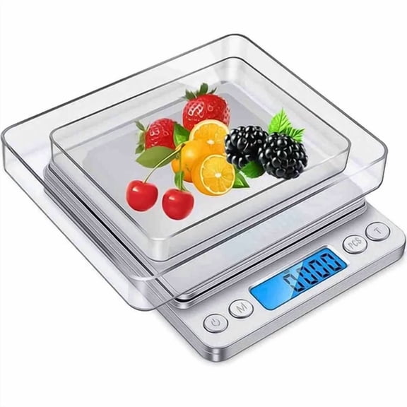 Food Digital Kitchen Weight Scale Grams & Ounces, Small, Backlit Stainless Steel