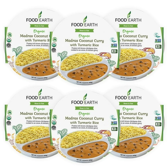 Food Earth Curry Madras Coconut Turmeric Rice 10.58 oz (Pack of 6)