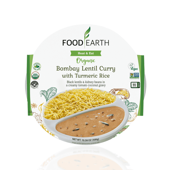 Food Earth Organic Bombay Lentil Curry, Vegan, 6 Pack, Shelf Stable