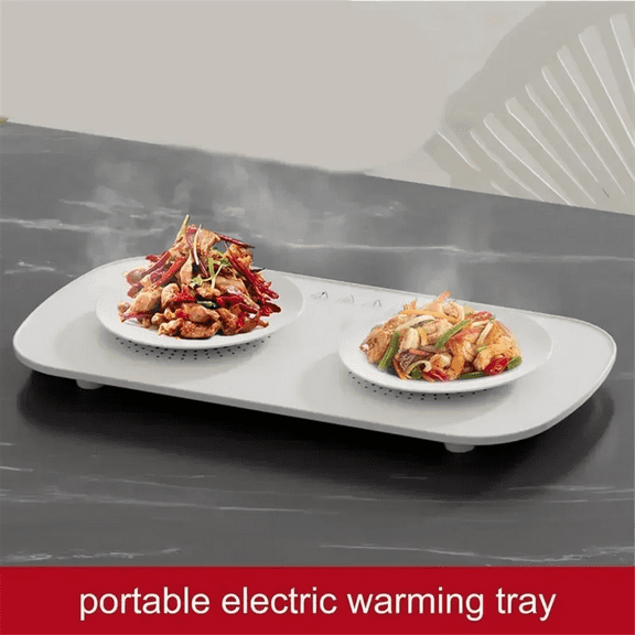 Food Electric Warming Plate Warmer Hot Placemat Long Lasting Plates for Home Dinner White