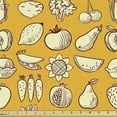thumbnail image 1 of Food Fabric by the Yard Upholstery, Repetitive Pattern with Outline Fruits and Vegetables, Decorative Fabric for DIY and Home Accents, Pale Orange Pale Yellow by Ambesonne, 1 of 5