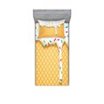 thumbnail image 1 of Food Fitted Sheet & Pillow Sham Set, Cartoon Like Image of and Melting Ice Cream Cones Colored Sprinkles Print, Decorative Printed 4 Piece Bedding Decor Set, Twinxl, Multicolor, by Ambesonne, 1 of 3