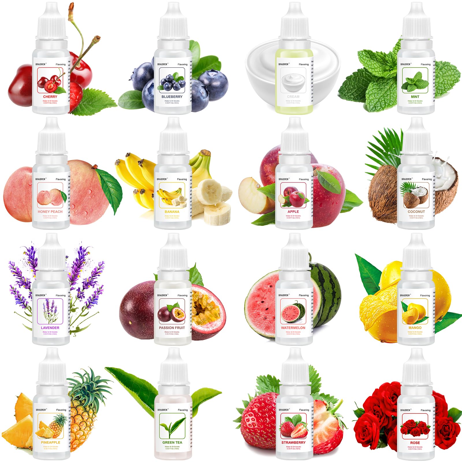 Food Flavoring Oil,16 x OKA4 0.35 Fl Oz Lip Gloss Flavoring Oil ,Pure ...