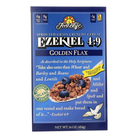 Food For Life Baking Co. Cereal - Organic - Ezekiel 4:9 - Sprouted Crunchy Cereal - Golden Flax - (Case of 6) - 16 Oz